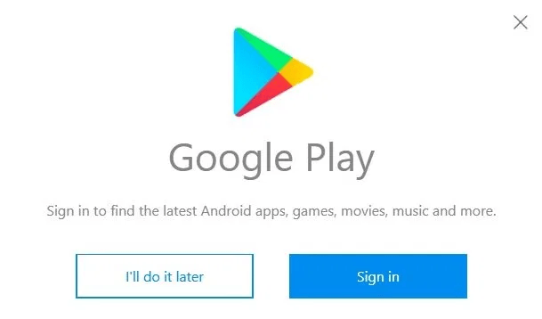 Đăng nhập ký khoản Google Play