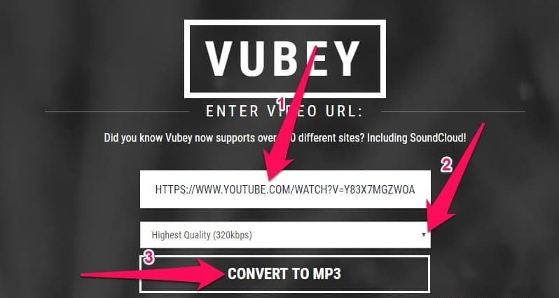 Tải mp3 từ Youtube về máy tính bằng Vubey