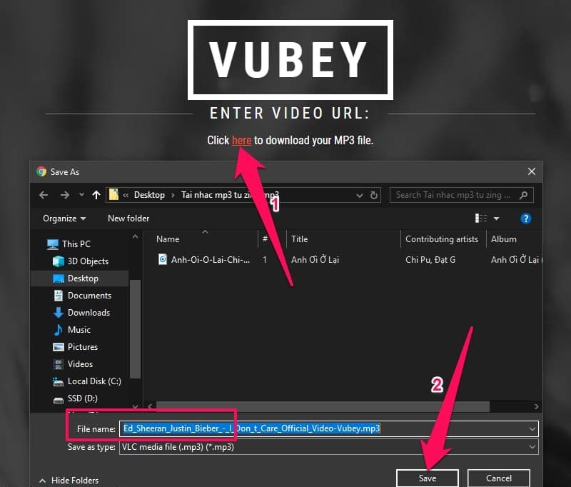 Tải mp3 từ Youtube về máy tính mới nhất bằng Vubey