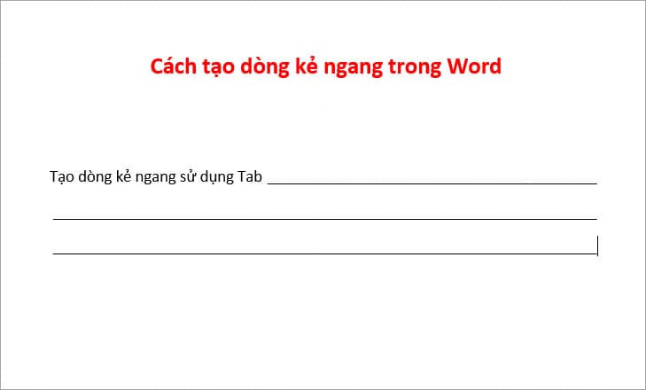 cách tạo dòng kẻ trong Word và kết quả