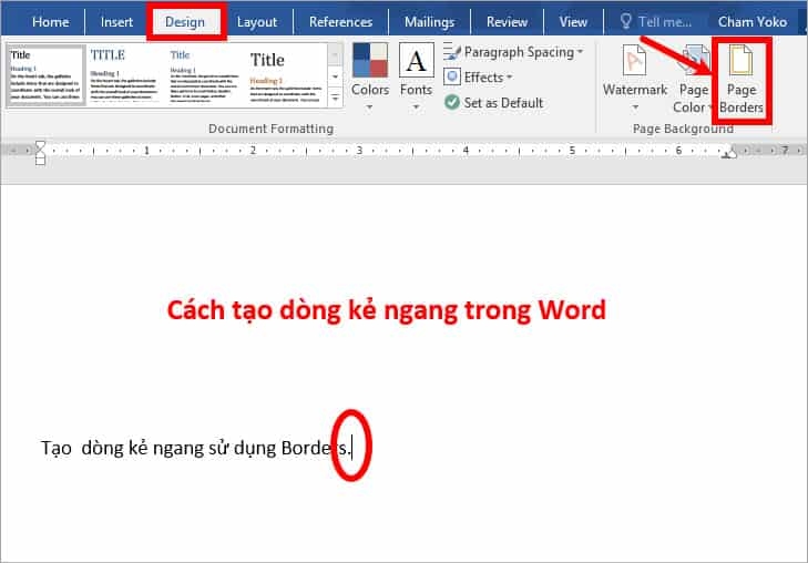 cách tạo dòng kẻ trong Word bằng Enter