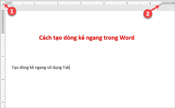 cách tạo dòng kẻ trong Word bằng tab