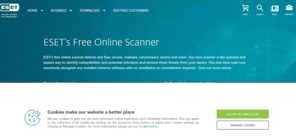 Công cụ quét virus online ESET Online Scanner