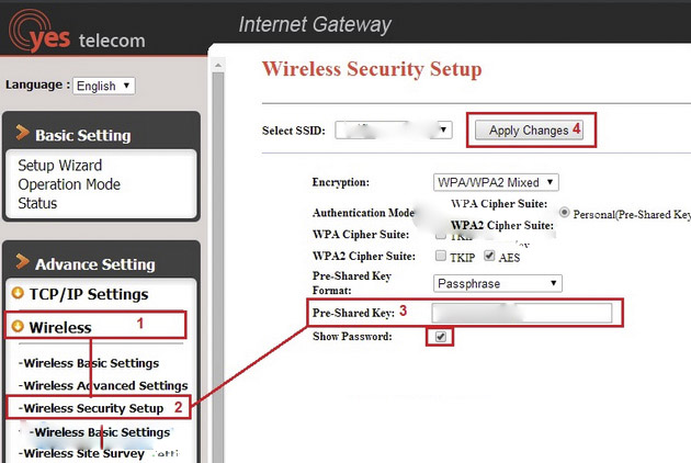 Đổi mật khẩu Wifi VNPT đối với Yes Telecom
