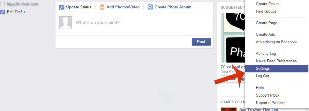 Cách đổi tên Facebook 1 chữ bằng chính hệ thống FB