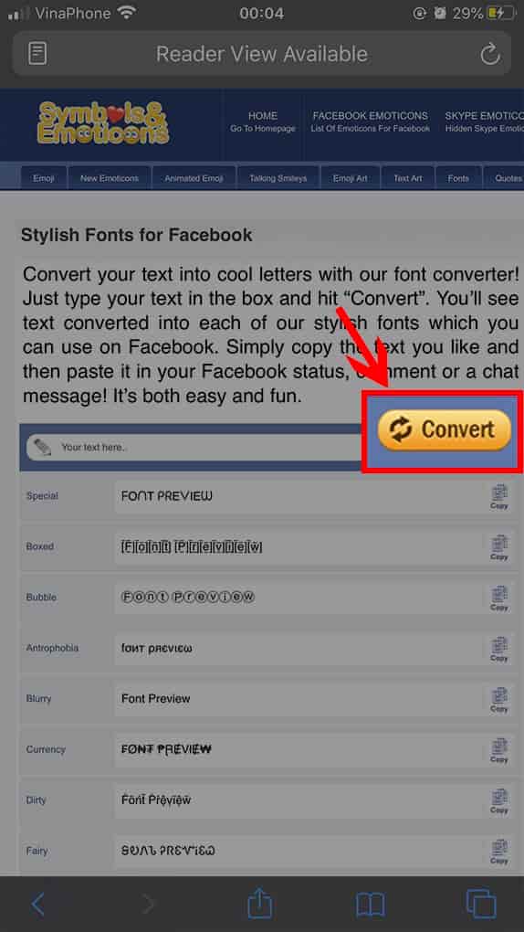 Đổi font chữ Facebook bằng Symbols & Emoticons nhanh nhất