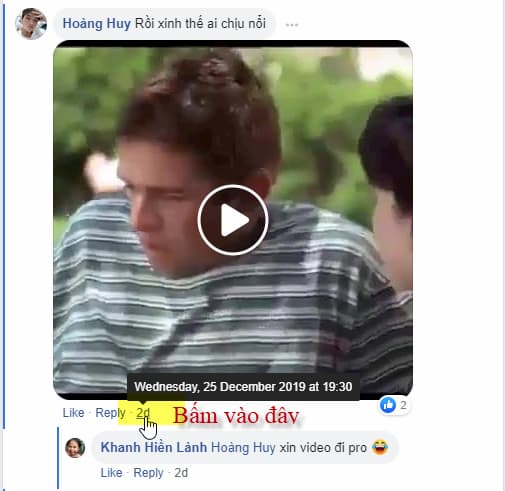 Cách lưu video trên facebook từ bình luận ở máy tính