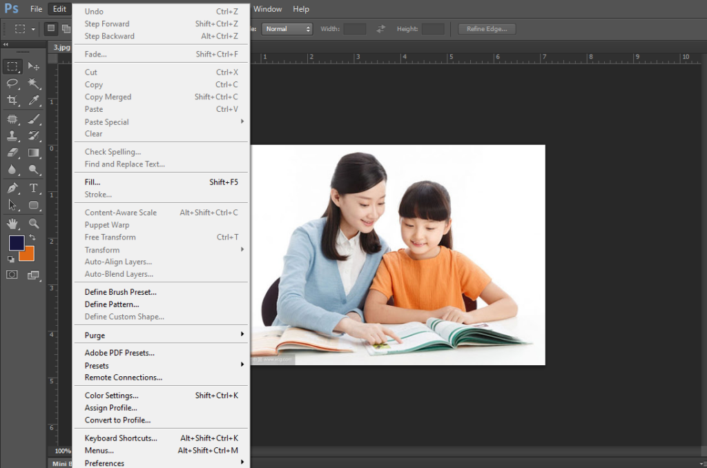 Các phím tắt trong photoshop CS6 khi dùng Edit - Ảnh 3