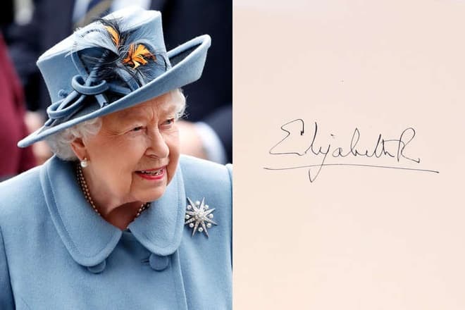 Chữ ký của Nữ hoàng Anh Elizabeth II 