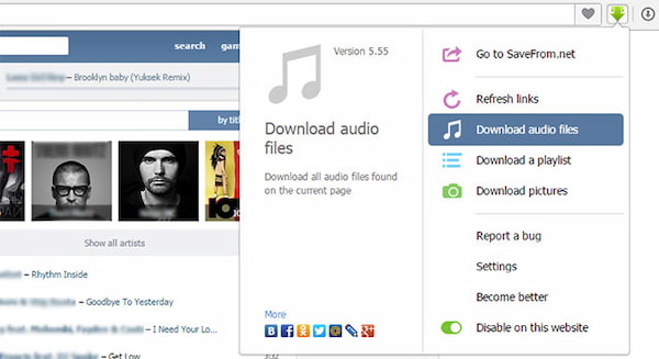 Download nhạc, video từ mạng xã hội Odnoklassniki bằng SaveFrom.net 