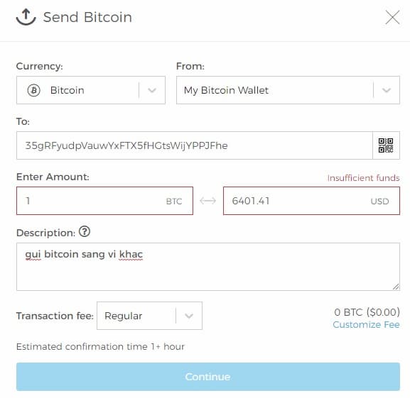 Cách rút / gửi Bitcoin từ ví Blockchain
