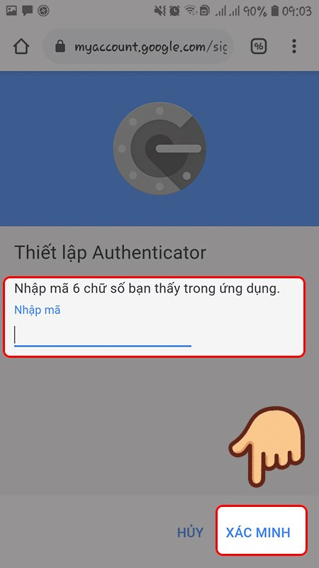 Bảo mật mã Google Authenticator 